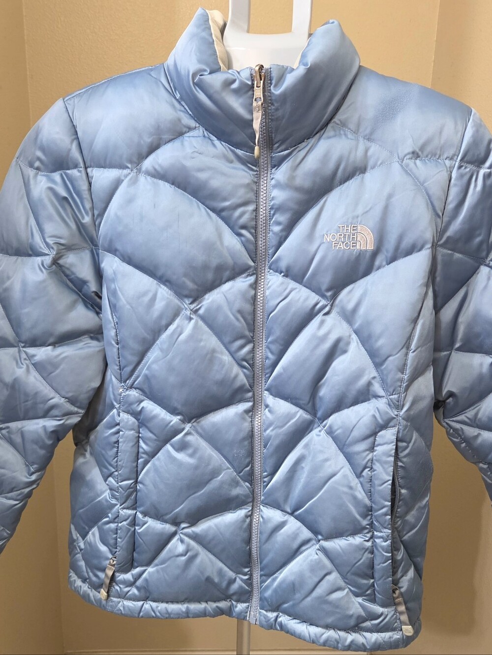 The North Face Light Blue Quilted Woman's Puffer Jacket